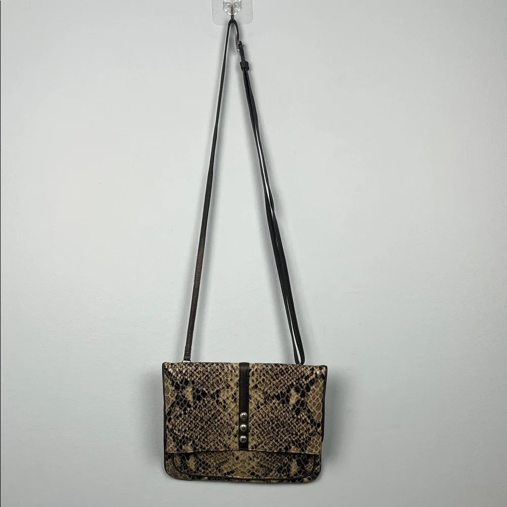 Brighton Snakeskin Crossbody Bag - Brown and Black